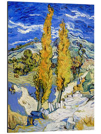 Magnettafel Zwei Pappeln auf einem Hügel