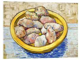 Akrylglastavla Potatoes in yellow bowl