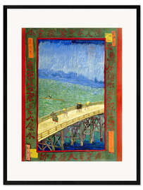 Gerahmter Kunstdruck Brücke im Regen (nach Hiroshige)