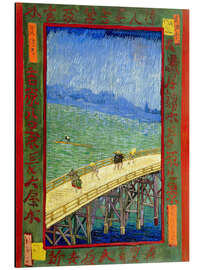 Magnettafel Brücke im Regen (nach Hiroshige)