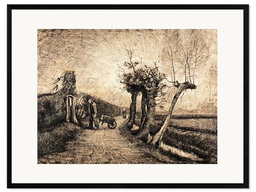 Ingelijste kunstdruk Behind the Hedges