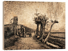 Wood print Behind the Hedges