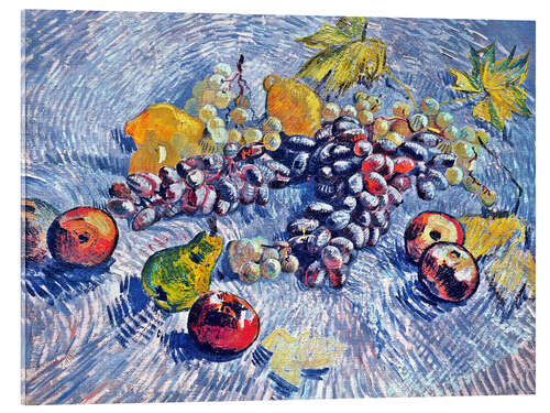 Acrylglas print Grapes, Lemons, Pears and Apples
