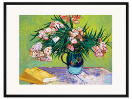 Gerahmter Kunstdruck Stillleben mit Oleander