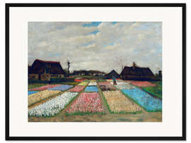 Gerahmter Kunstdruck Blumenfelder in Holland, 1883