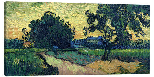 Canvas print Field with Trees, the Chateau of Auvers