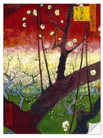 Muursticker Bloeiende pruimenboomgaard (naar Hiroshige) - Vincent van Gogh