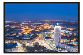 Gerahmter Kunstdruck Nachts in Leipzig