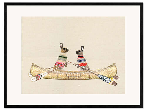 Framed art print Canoe Hare