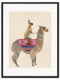 Kunsttryk i ramme Alpaca with hare
