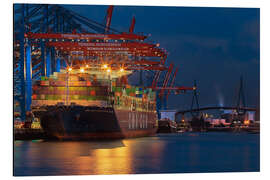 Magnettafel Containerschiff mit Köhlbrandbrücke