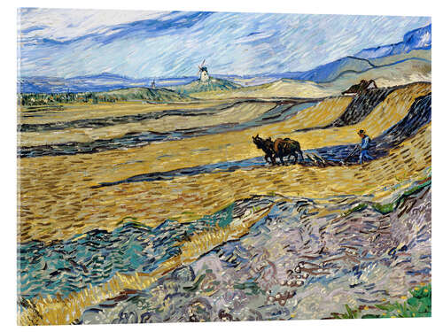 Acrylglas print Enclosed Field with Ploughman