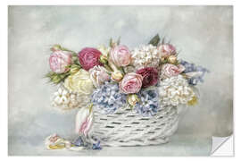 Wandsticker ein Korb voll Frühling