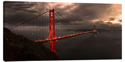 Canvas print Golden Gate mystical brown