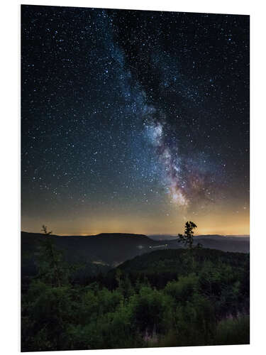 Foam board print Milky Way over Black Forest