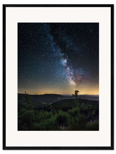 Kunsttryk i ramme Milky Way over Black Forest
