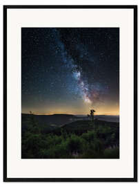Ingelijste kunstdruk Milky Way over Black Forest