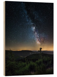 Obraz na drewnie  Milky Way over Black Forest - Andreas Wonisch