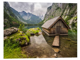 Foam board print Lonely Hut at Obersee / Königssee