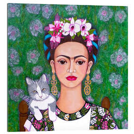 Galleritryck Frida Kahlo kattälskaren (detalj)