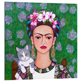 Magnettafel Frida Kahlo Katzenliebhaberin (Detail)