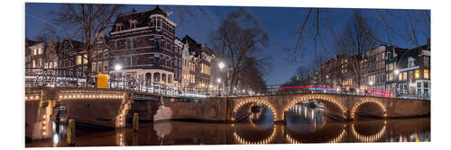 Foam board print Amsterdam canal panorama