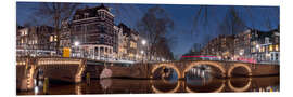 Tableau en PVC Amsterdam canal panorama