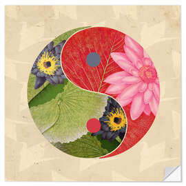 Wall sticker Yin &amp; Yang on Paper Cranes I