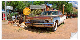 Selvklebende plakat Route66- Old Chevrolet Impala