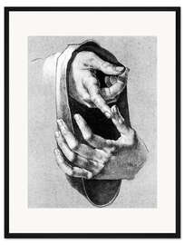 Gerahmter Kunstdruck Studium der Hände