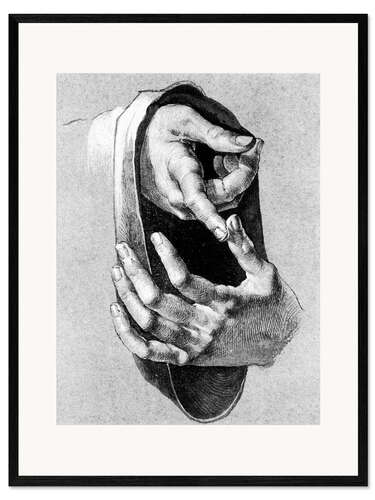 Impression artistique encadrée Étude des mains