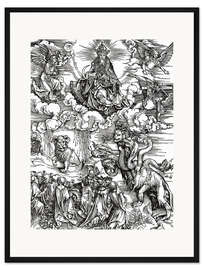 Gerahmter Kunstdruck Siebenköpfiges Tier aus dem Meer und das Tier mit den Lammshörnern 