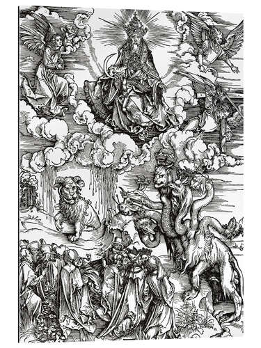 Gallery print Seven-headed beast from the sea and the beast with horns lamb