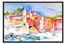 Gerahmter Kunstdruck Riomaggiore - Cinque Terre