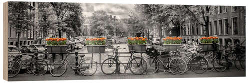 Wood print Amsterdam, Gentlemens Canal Panoramic