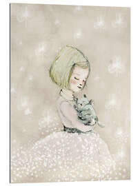 Gallery print Little girl with kitten