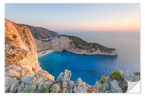 Selvklebende plakat Navagio Shipwreck Beach, Zakynthos