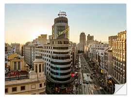 Självhäftande poster Gran Via in the evening light