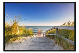 Gerahmter Kunstdruck Steg ins Meer Ostsee