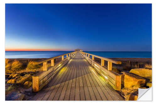 Selvklebende plakat Kellenhusen pier at dawn Baltic