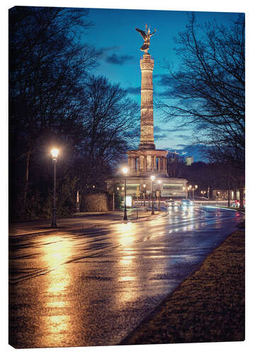 Leinwandbild Siegessäule Blaue Stunde