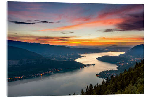 Acrylic print Colorful Sunset Annecy