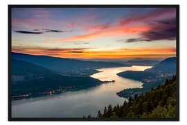 Gerahmter Kunstdruck Malerischer Sonnenuntergang in Annecy