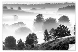 Selvklebende plakat Misty Dutch Hillls