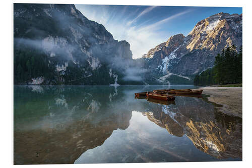 Foam board print Landscape Idyll Lago di Braies