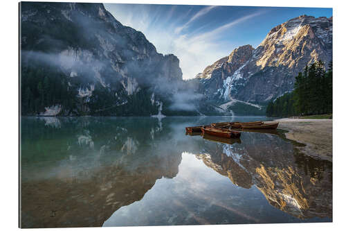 Tableau en plexi-alu Landscape Idyll Lago di Braies