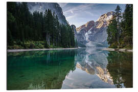 Stampa su alluminio Lago Di Braies, Dolomiti, Italia