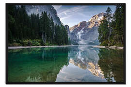 Gerahmter Kunstdruck Pragser Wildsee, Dolomiten, Südtirol