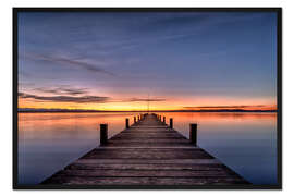 Gerahmter Kunstdruck Starnberger See - Sonnenuntergang