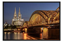 Gerahmter Kunstdruck Köln bei Nacht
